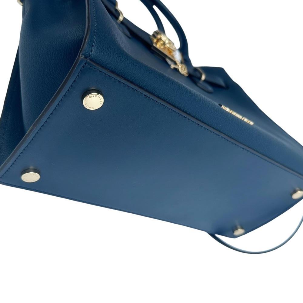 Michael Kors Hamilton Medium Satchel Crossbody Bag Navy Pebbled Leather - Picture 4 of 6